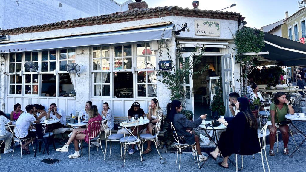 Cafe in Alacati, Turkiye, Photo by Christine Sarkis