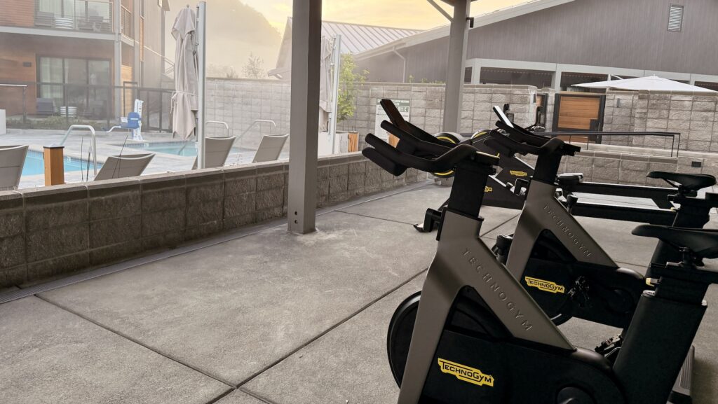 The fitness patio at Appellation Healdsburg