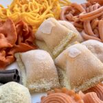 freshly made pastas, uncooked and in different colors and types, at Healdsburg's Dry Creek Kitchen