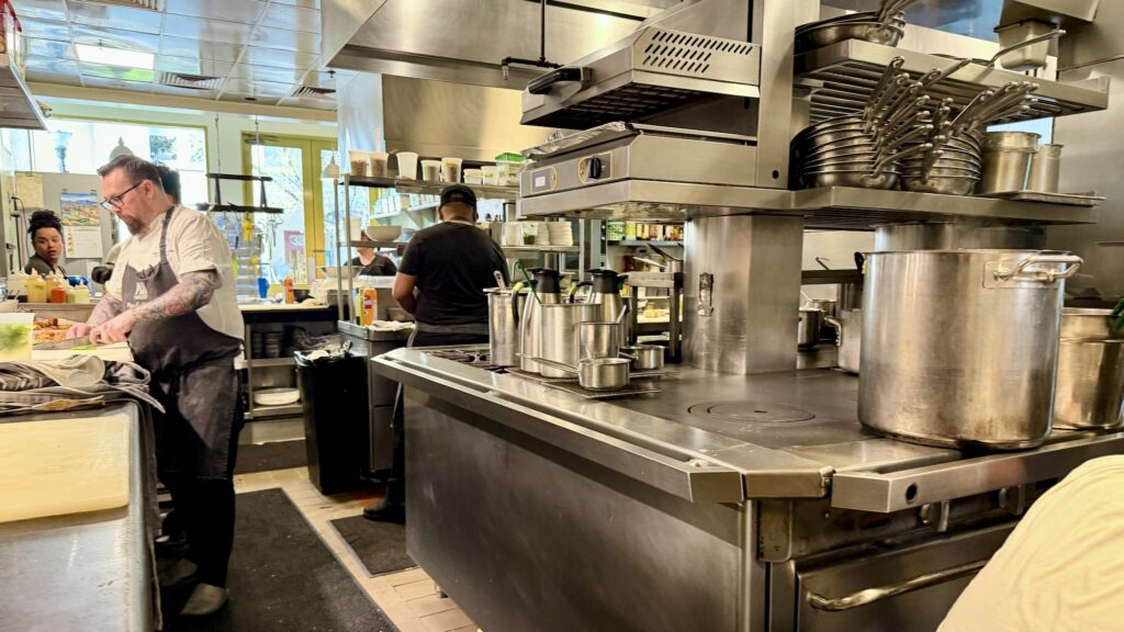 the kitchen at Dry Creek kitchen doing afternoon preparations