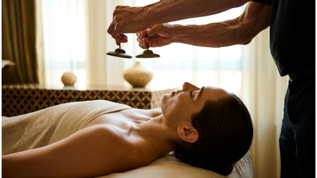 massage with meditation bells at Mandarin Oriental Boston