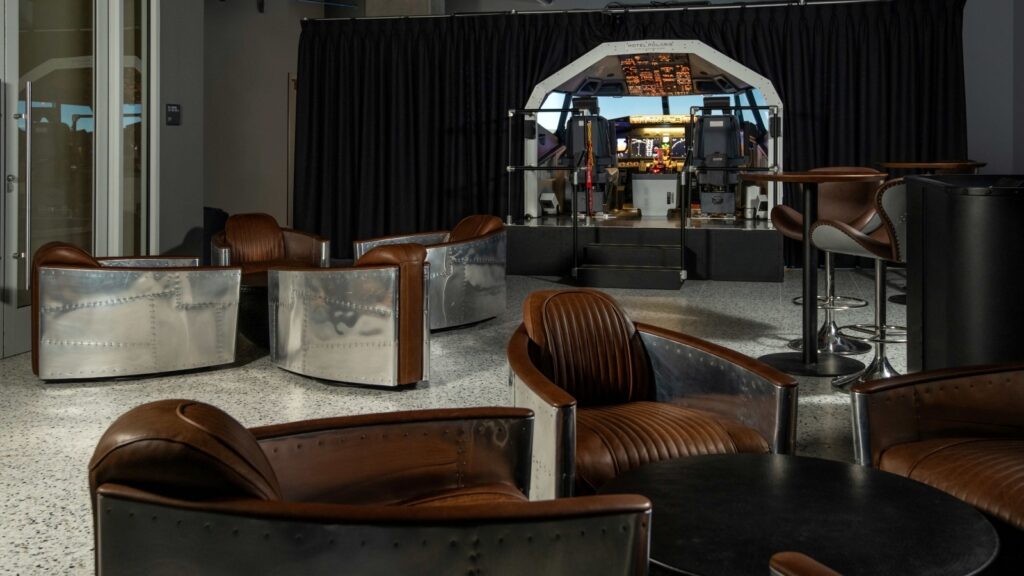 The 737 Max flight simulator at Hotel Polaris