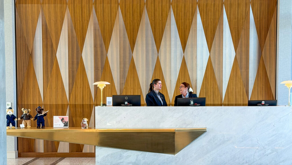 The front desk at Hotel Polaris