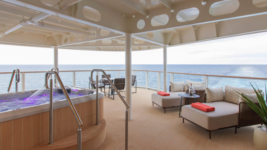 Outdoor terrace on Silversea Otium Suite