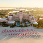 Pink hotel at the beach