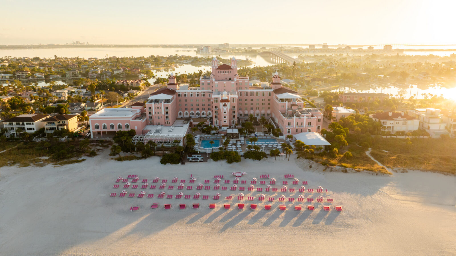 Pink hotel at the beach
