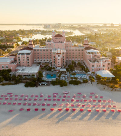 Pink hotel at the beach