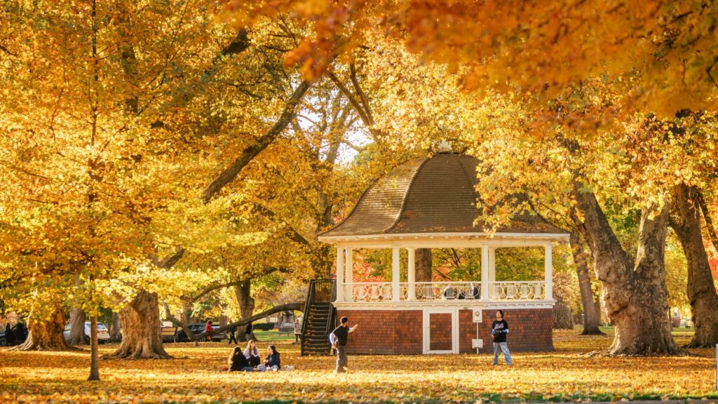 Pioneer Park in Walla Walla, Washington in the fall