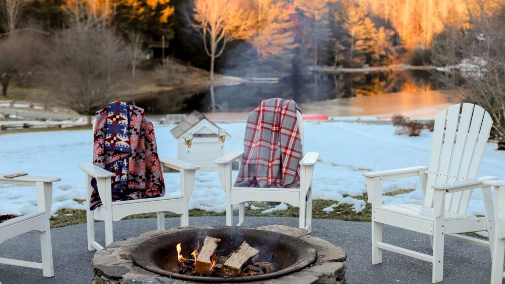 The firepit at Half-Mile Farm