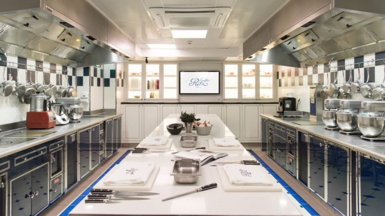 Cooking class and demonstration kitchen at Ecole Ritz Escoffier at the Ritz in Paris